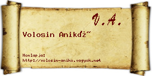 Volosin Anikó névjegykártya